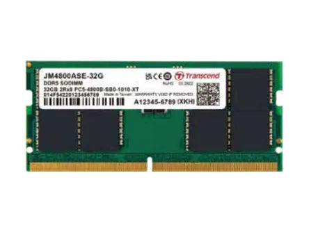 TRANSCEND JET MEMORY 32 GB DDR5-4800 SO-DIMM 2RX8 CL40 (2Gx8)x16