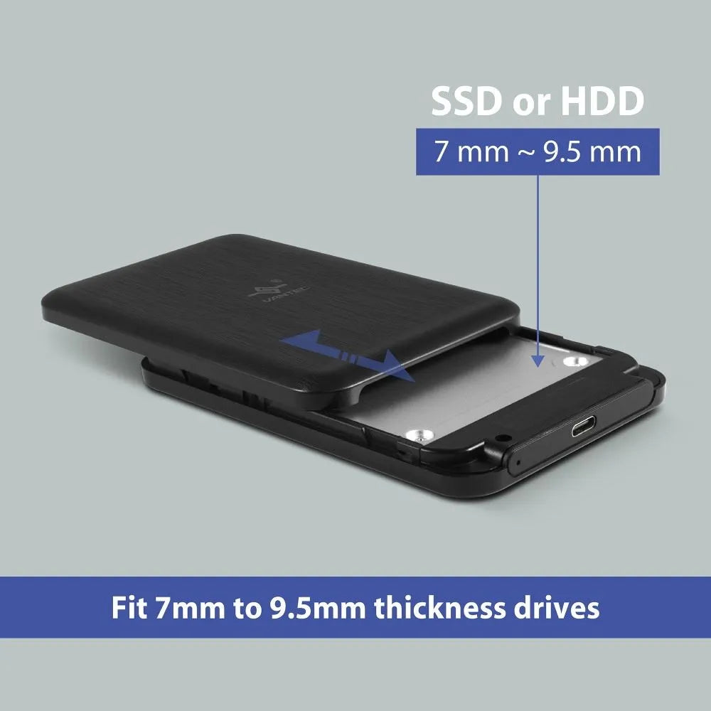 VANTEC NexStar JX NST-258B3 USB 3.2 Gen 2x1 TYPE C & TYPE A COMATIBLE 2.5INCH DISK ENCLOSURE 9.5mm & 7mm Drive Supported