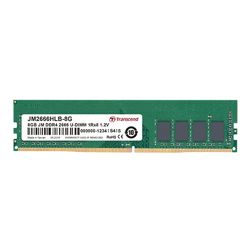 TRANSCEND 16GB JET MEMORY DDR4 2666MHZ DUAL RANK DESKTOP U-DIMM 2RX8 1GX8 CL19