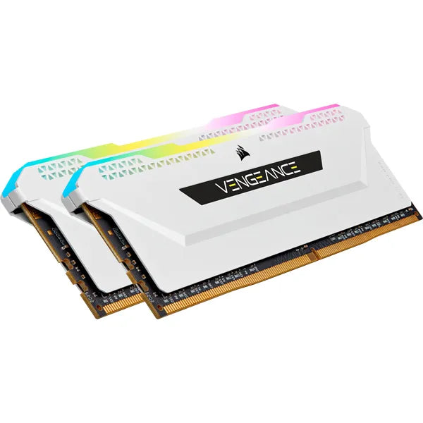 Corsair VENGEANCE® RGB PRO SL 32GB (2 x 16GB) DDR4 DRAM 3600MHz C18 Memory Kit; 18-22-22-42; 1.35; White