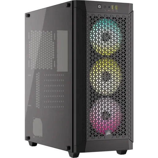 480T RGB Airflow Black Tempered Glass Mid-Tower; 2x 2.5'' Drive Bays; Up to 360mm; 1x 120mm fan incl