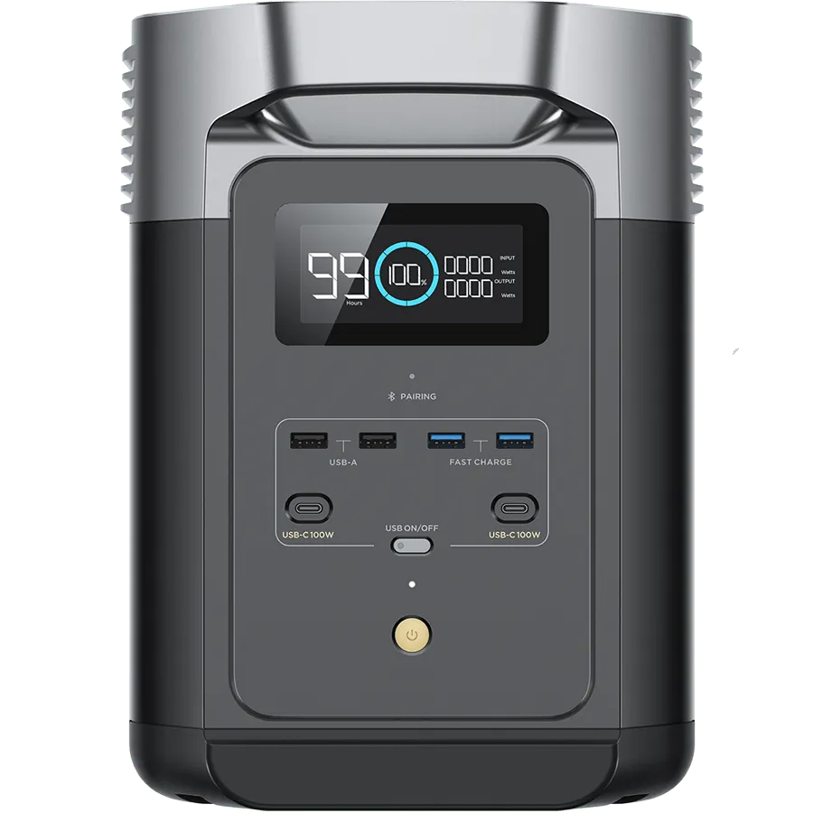 ECOFLOW Delta 2 Max Lithium (LiFePo) Portable Power Station - 2400W Output; 2048Wh LFP Battery; 1000W Solar - SA socket.
