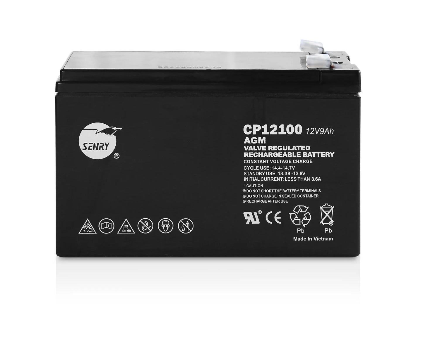 RCT SENRY CP12100 12V DC 9AH RECHARGEABLE SEALED AGM BATTERY - 6 MONTH WARRANTY ONLY!