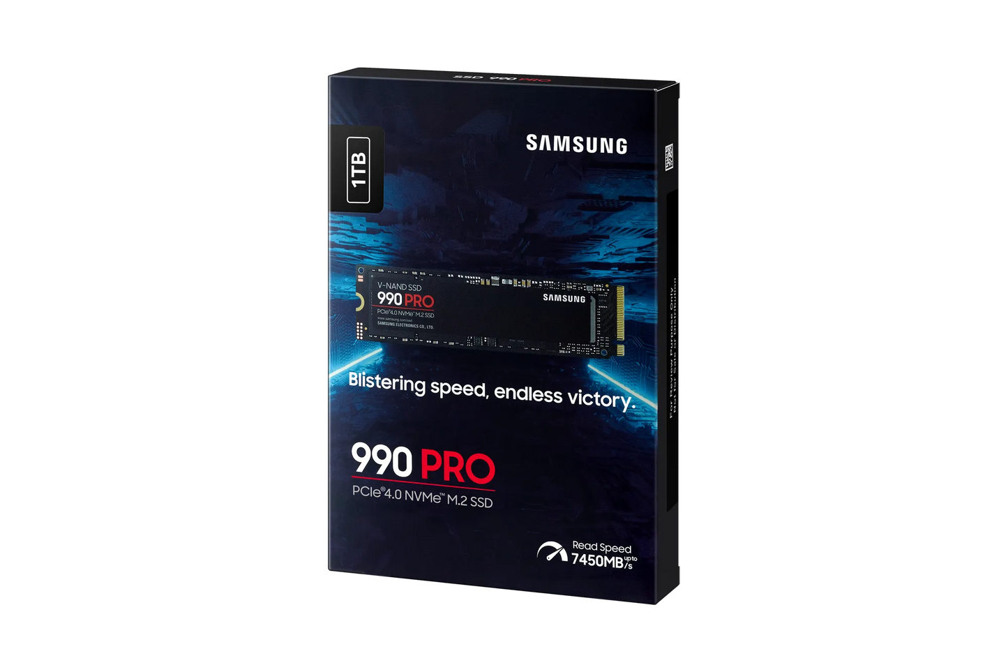 SAMSUNG MZ-V9P1T0BW 990 PRO 1 TB NVMe SSD - Read Speed up to 7450 MB/s; Write Speed to up 6900 MB/s; Random Read up to 1200000 I