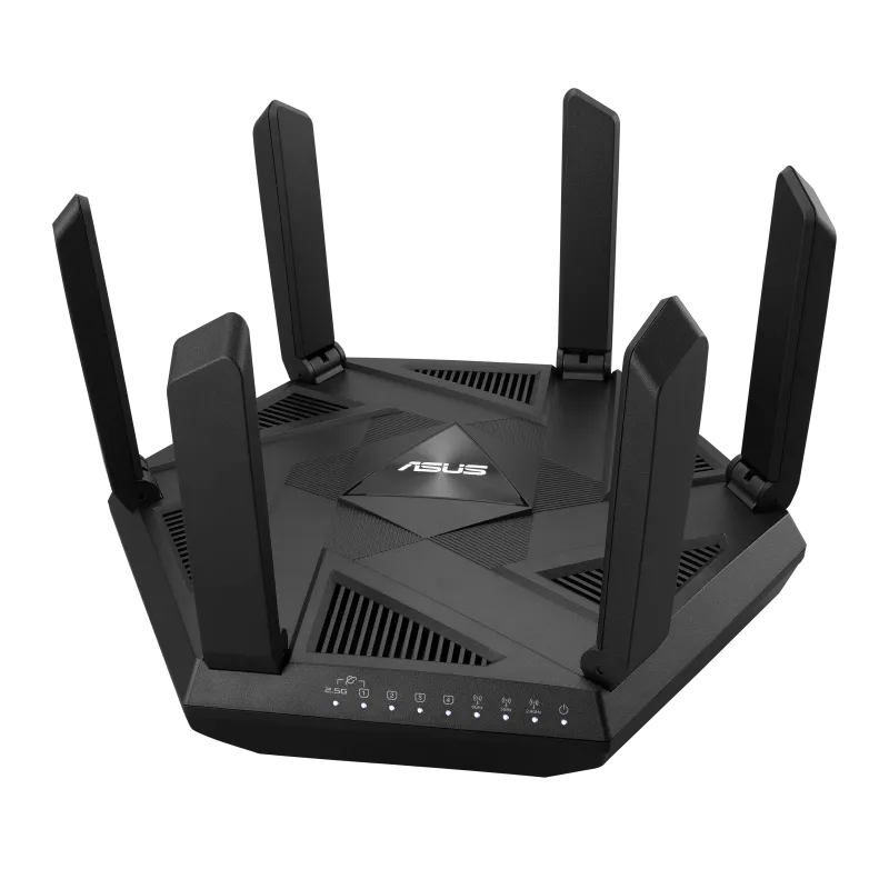 ASUS ROUTER/Gaming/574+4804+2402Mbps/2.4GHz2x2/5GHz4x4/6GHz2x2/2xWAN/5xLAN/1xUSB/AiMesh/AiProtection/MU-MIMO/VPN/Qos90IG07B0-MU9