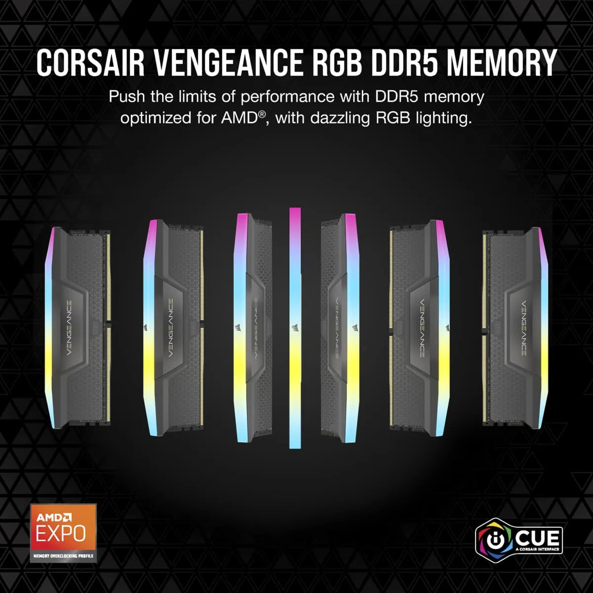 Corsair VENGEANCE RGB DDR5 64GB (2x32GB) DDR5 5200 CL40-40-40-77 1.25V AMD EXPO & Intel XMP - Grey.