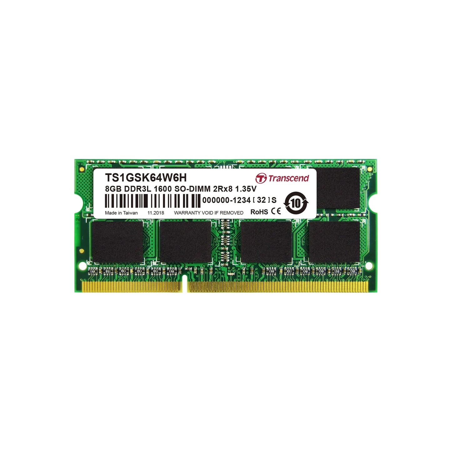 TRANSCEND 8GB LOW VOLTAGE \ DUAL VOLTAGE DDR3-1600 SO-DIMM