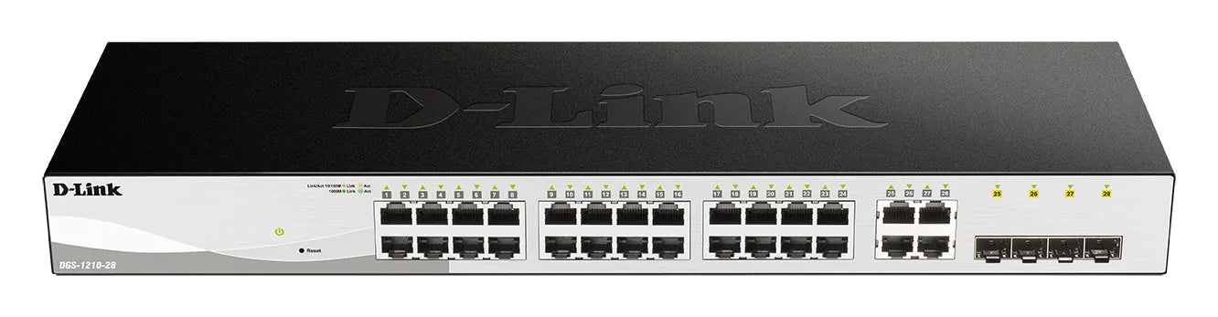 D-Link 28-Port Gigabit Smart Managed Switch; 24 port 10/100/1000Base-T ports + 4 SFP ports