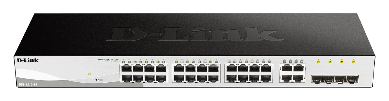 D-Link 28-Port Gigabit Smart Managed Switch; 24 port 10/100/1000Base-T ports + 4 SFP ports