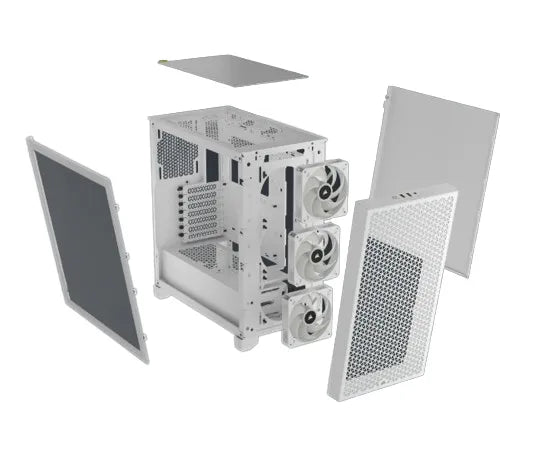3000D RGB AIRFLOW White Mid-Tower PC Case; 2x 3.5'' |  2x 2.5'' Drive Bays; Up to 360mm Radiator compatible; 3x 120mm fan incl