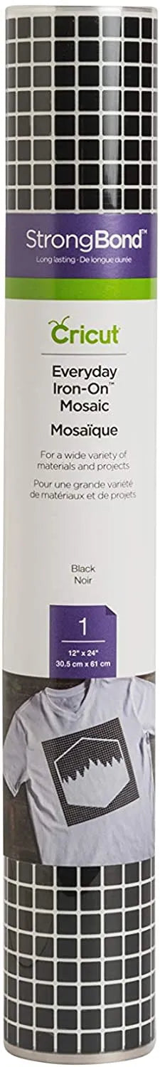 2006993: Cricut Everyday Iron-On 30x60cm (Mosiac Squares Black)