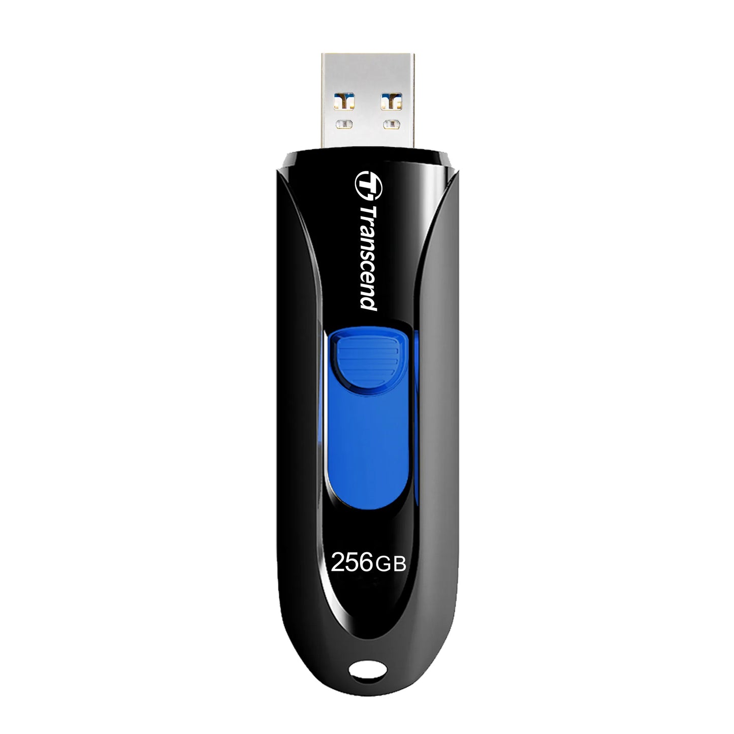 TRANSCEND 32GB JF790 USB3.1 GEN 1 CAPLESS FLASH DRIVE - BLACK AND BLUE