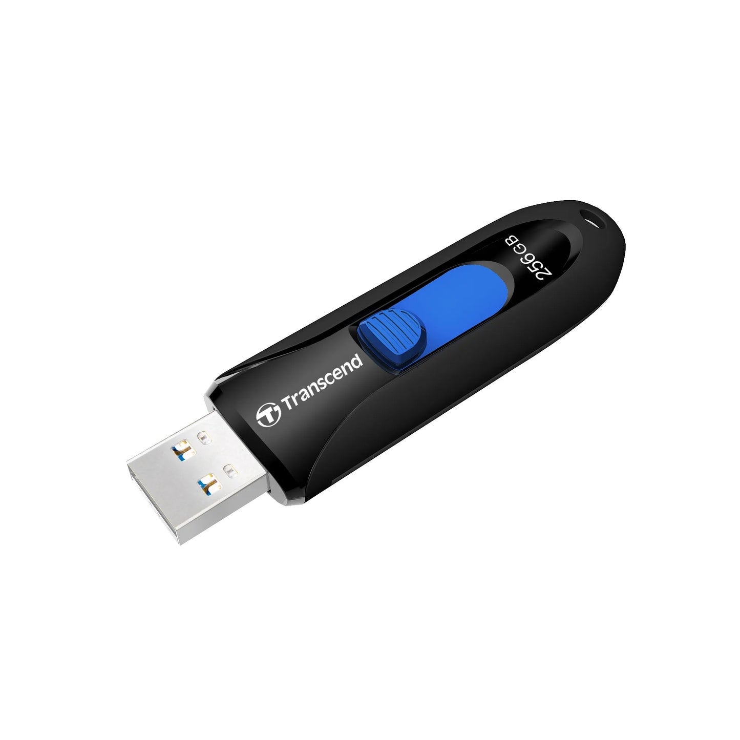 TRANSCEND 128GB JF790 USB3.1 GEN 1 CAPLESS FLASH DRIVE - BLACK AND BLUE