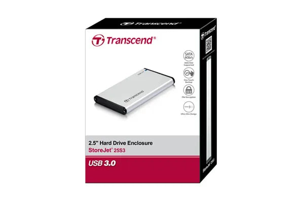 TRANSCEND STOREJET 2.5'' USB3.0 SATA ENCLOSURE - S