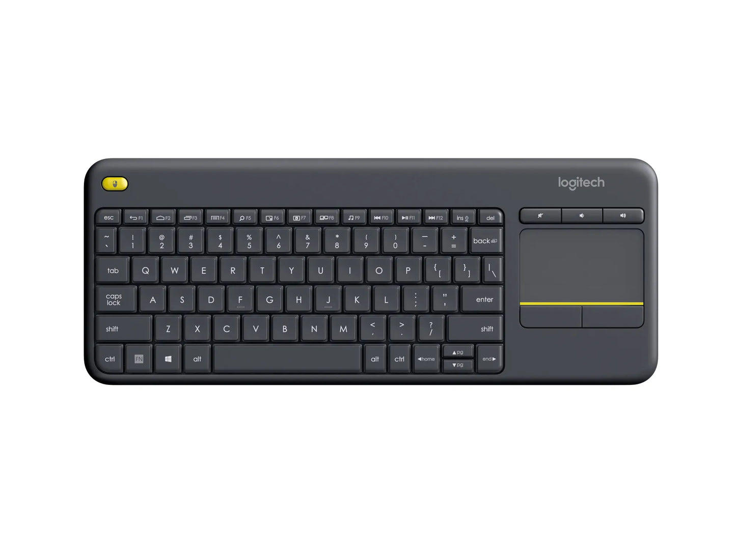 920-007145 - LOGI K400  Wireless Keyboard  Plus Touch (Dark Grey) Unifying  USB receiver