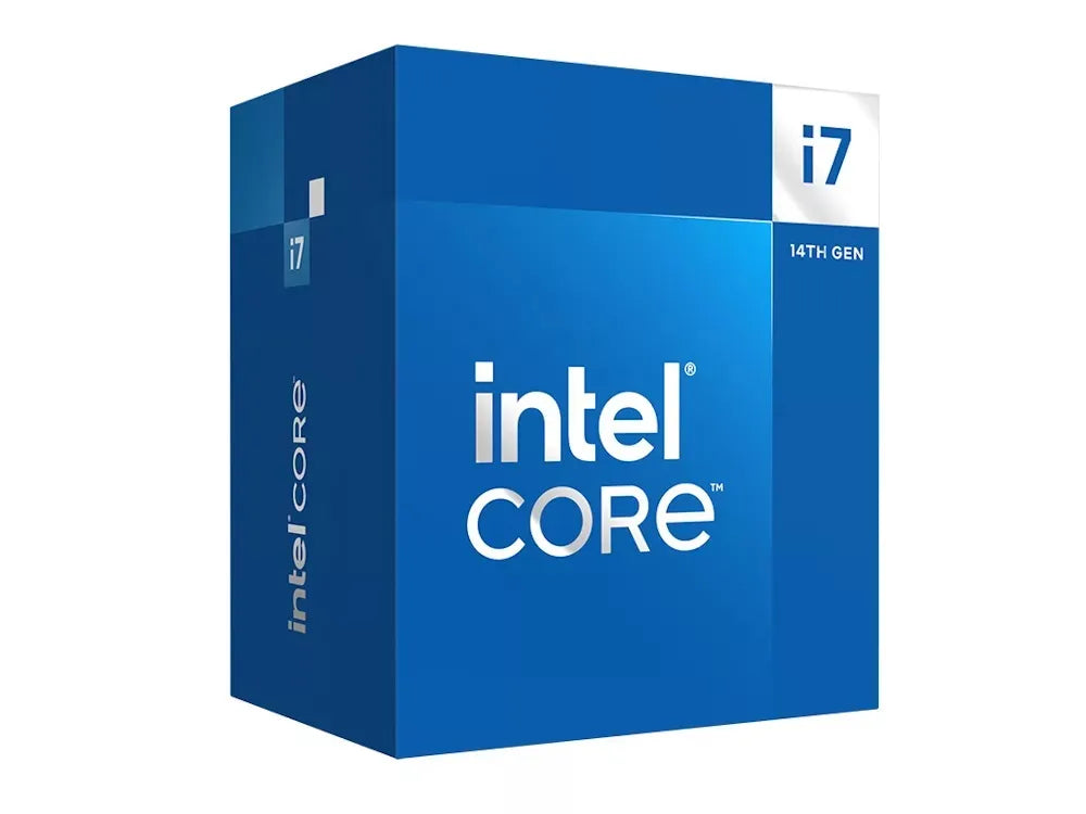 Intel Core i7 14700F Up to 5.4 GHZ; 20 Cores (8P+12E); 28 Thread; 33MB Smartcache; 65W TDP;  Intel® Laminar RM1 Cooler included;