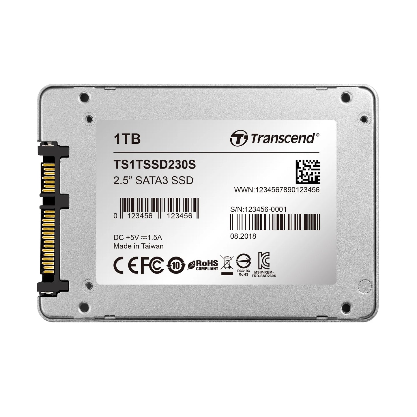 TRANSCEND 1TB SSD230 2.5'' SSD DRIVE - SATA III 3D TLC with DRAM cache - 560MB/s Read 500MB/s Write - 560 TBW