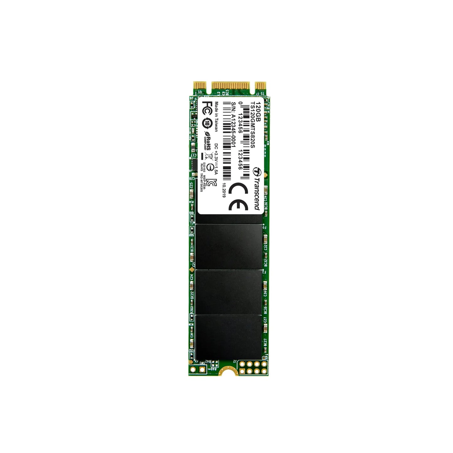 TRANSCEND 2TB MTE220S PCI-E GEN 3x4 NVMe M.2 2280 SSD 3D TLC with DRAM cache - 3500 MB/s Read 2900 MB/s Write - 4400 TBW