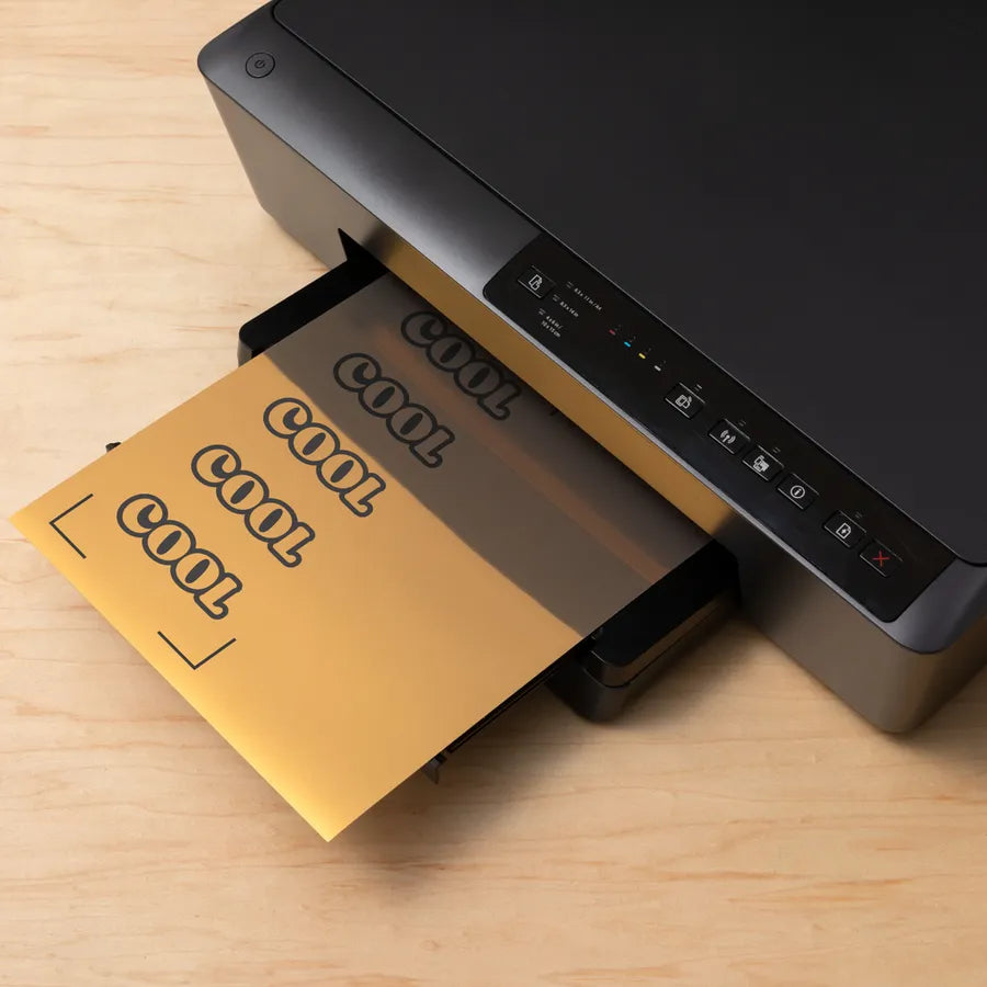 2010364 - Cricut Printable Vinyl Gold; 10 sheets 8.3 in x 11.7 in (21 cm x 29.7 cm); Requires inkjet printer; Compatible with Cr