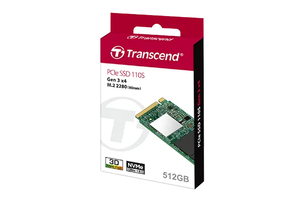 TRANSCEND 128GB  MTE110S PCI-E GEN 3x4 M.2 2280 SSD 3D TLC - 1500 MB/s Read 550 MB/s Write - 50 TBW