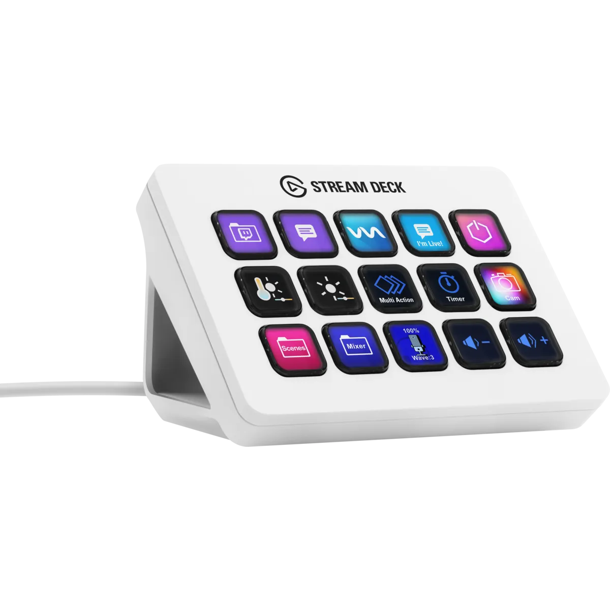 Elgato Stream Deck MK.2 - Tactile Control Interface; 15 Customizable LCD Keys - White