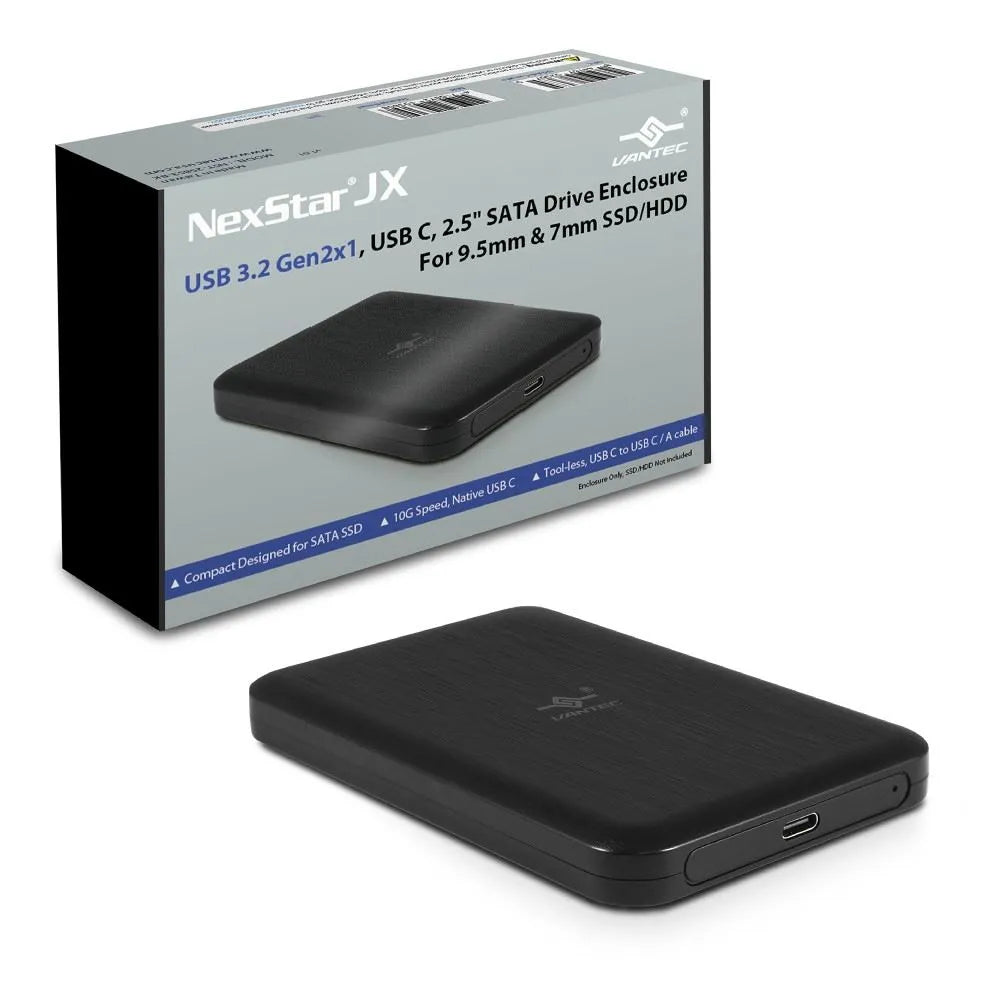 VANTEC NexStar JX NST-258B3 USB 3.2 Gen 2x1 TYPE C & TYPE A COMATIBLE 2.5INCH DISK ENCLOSURE 9.5mm & 7mm Drive Supported