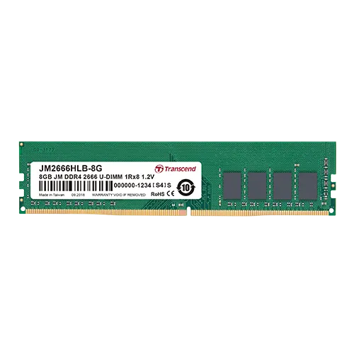TRANSCEND 8GB DDR4 2666MHS DESKTOP U-DIMM 1Rx8 1Gx8 CL19 1.2V