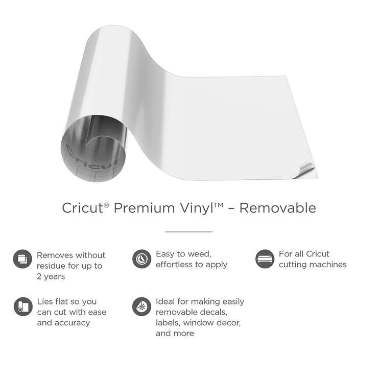 2004297: Cricut Premium Vinyl Removable 30.5 cm x 122 cm (White)