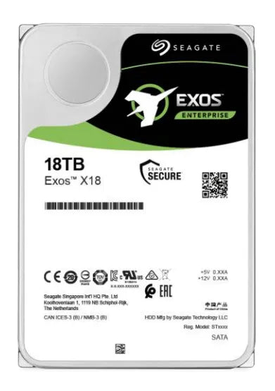 Seagate Exos X18 18TB HDD; 3.5''; 6GB/s SAS 512e/4Kn; RPM 7200