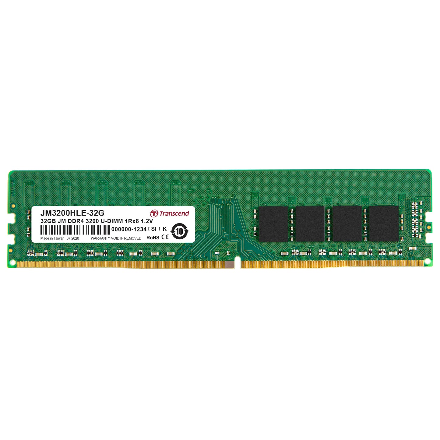 TRANSCEND JET MEMORY 32GB DDR4-3200 DESKTOP U-DIMM 2RX8 CL22