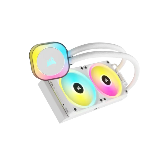 Corsair iCUE LINK H100i RGB Liquid CPU Cooler - QX120 RGB Fans - White - 240mm Radiator - Fits Intel® LGA 1700; AMD® AM5 - Hub I