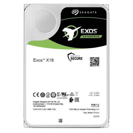 Seagate Exos X18 14TB HDD; 3.5''; 6GB/s SATA 512e/4Kn; RPM 7200