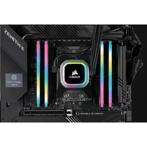 Corsair VENGEANCE® RGB PRO SL 16GB (2 x 8GB) DDR4 DRAM 3600MHz C18 Memory Kit; 18-22-22-42; 1.35; Black