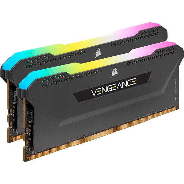 Corsair VENGEANCE® RGB PRO SL 16GB (2 x 8GB) DDR4 DRAM 3600MHz C18 Memory Kit; 18-22-22-42; 1.35; Black