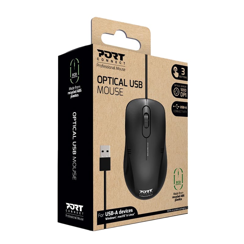 Port Connect Optical USB Mouse