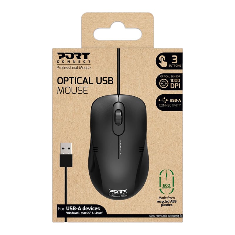 Port Connect Optical USB Mouse