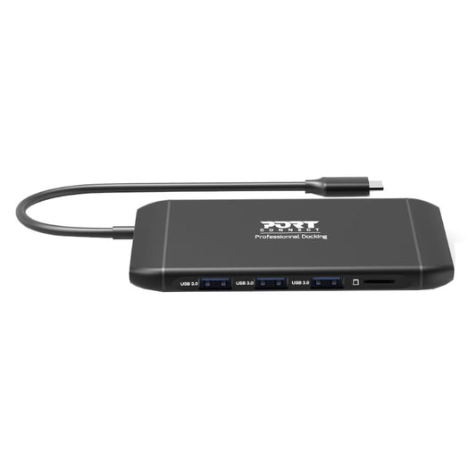 Port USB Type-C 4 x USB3.1|1 x Aux|Micro+SD Card Reader|1 x RJ45|1 x HDMI|1 x VGA|1 x Type-C PD Dock 100W - Black