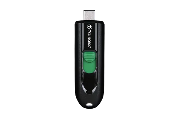 TRANSCEND 64GB JF790 USB C (5Gpbs) CAPLESS FLASH DRIVE - BLACK AND GREEN