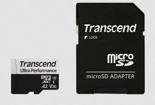 TRANSCEND 340S 64GB ULTRA PERFROMANCE MICRO SD UHS-I  U3 V30 A2 CLASS10 - READ 160 MB/S - WRITE 125MB/S - WITH SD ADPTOR