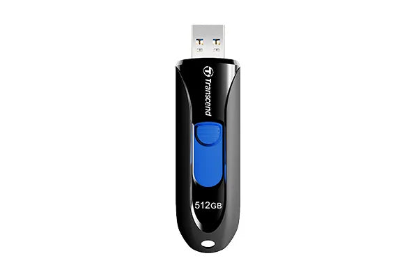 TRANSCEND 512GB JF790 USB3.1 GEN 1 CAPLESS FLASH DRIVE - BLACK AND BLUE