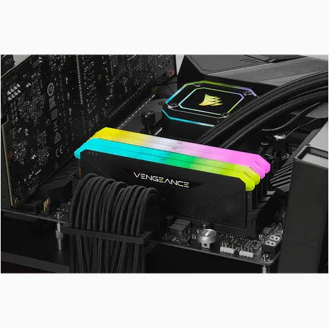 Corsair VENGEANCE® RGB RS 64GB (2 x 32GB) DDR4 DRAM 3600MHz C16 Memory Kit; 18-22-22-42; 1.2V; Black