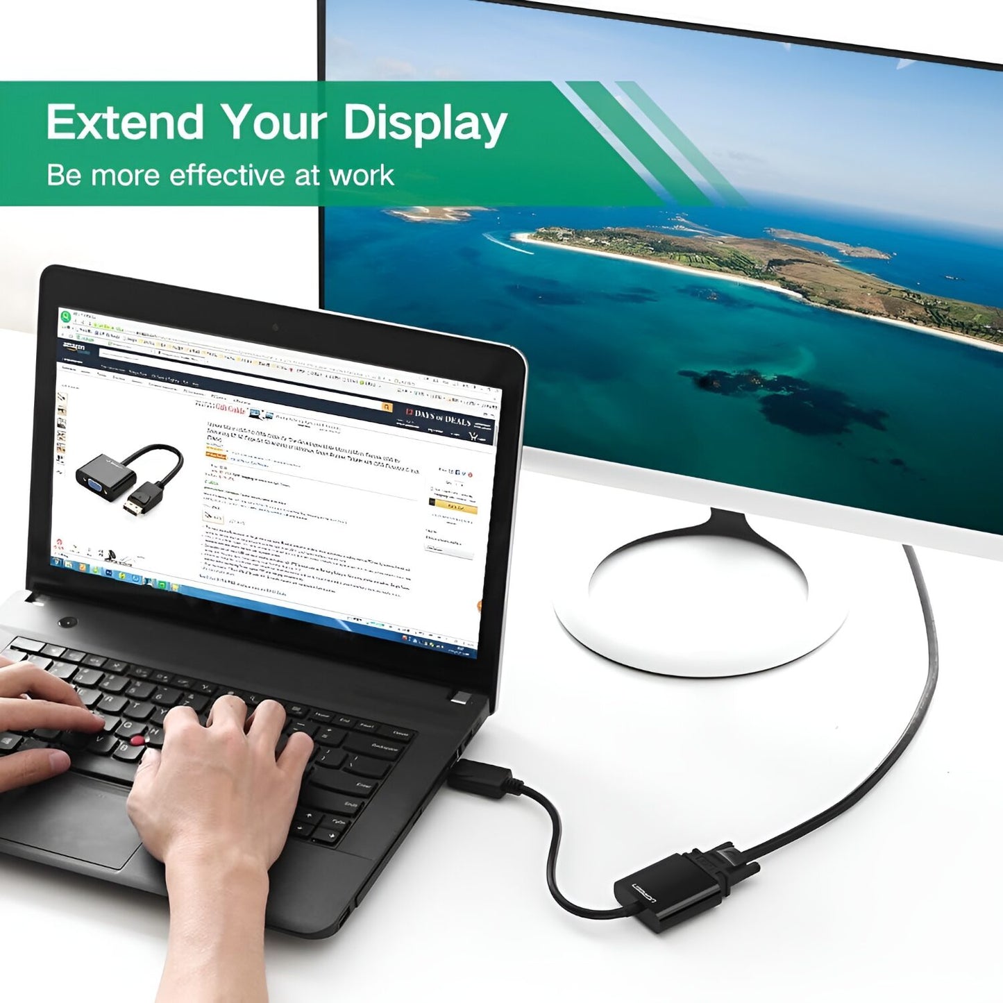 UGREEN DisplayPort Male to VGA Female Converter
