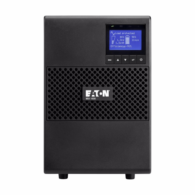 Eaton power supply unit with digital display on a white background