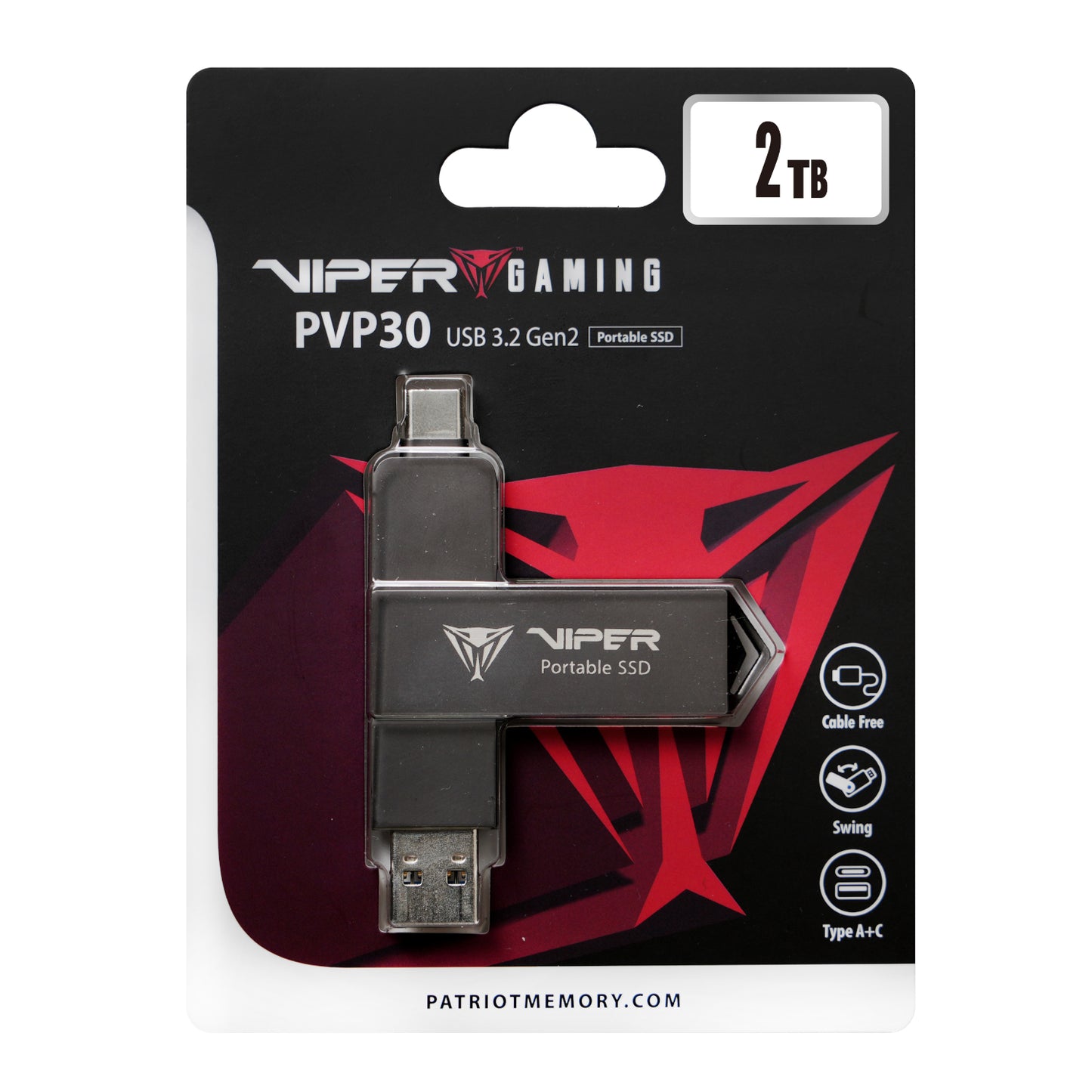 Patriot PVP30 2TB Duo Compact External Portable SSD