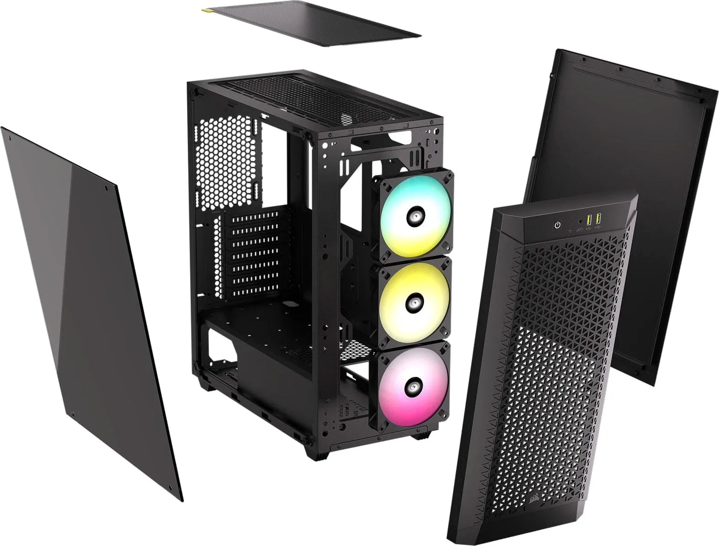 480T RGB Airflow Black Tempered Glass Mid-Tower; 2x 2.5'' Drive Bays; Up to 360mm; 1x 120mm fan incl