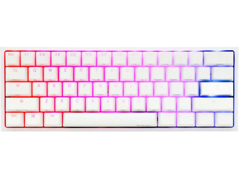 Ducky Keyboard One 2 Pro 60% Mechanical Keyboard; RGB; PBT Double Shot Keycaps - White- Cherry Blue .
