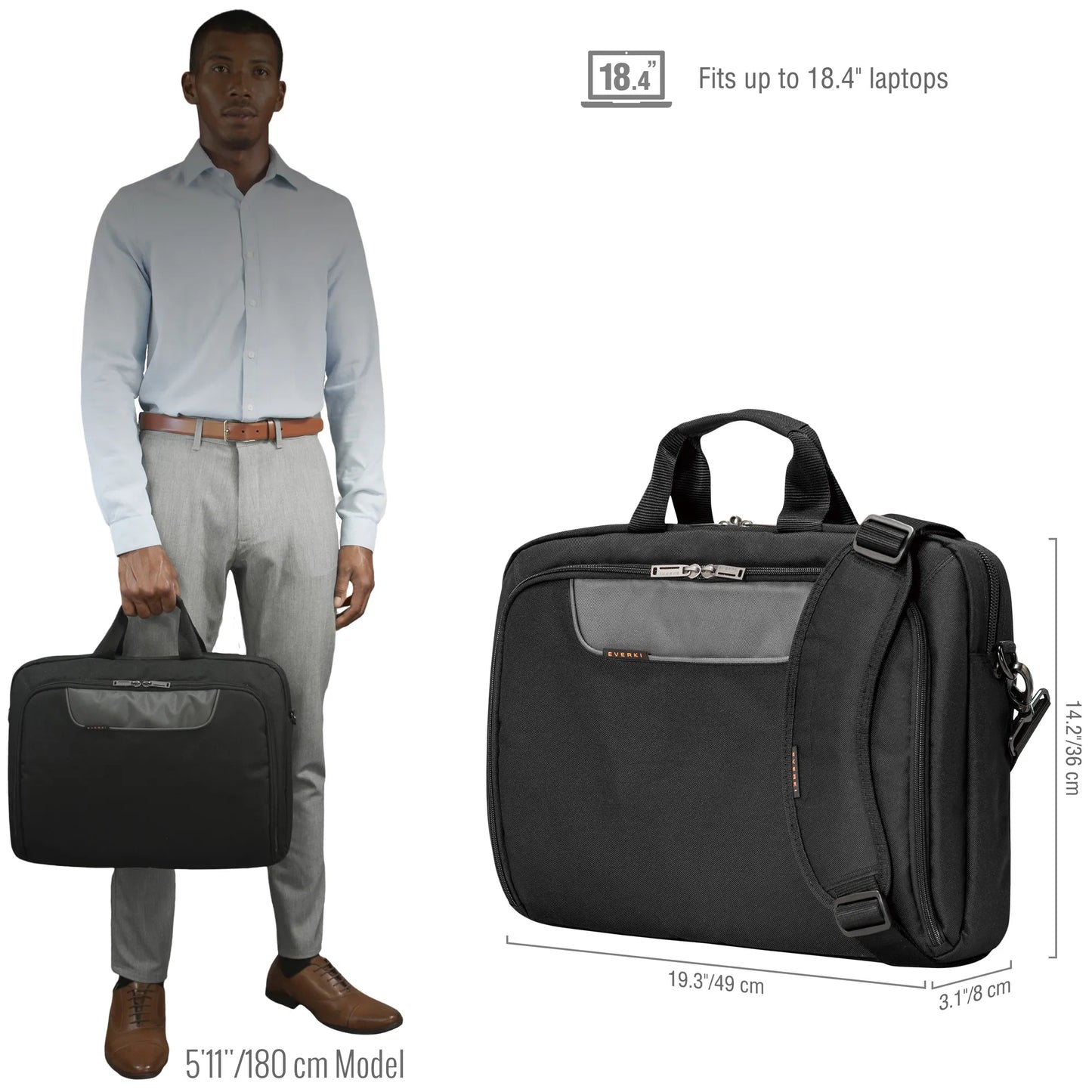 EVERKI EKB407NCH18 ADVANCE 18.4'' NOTEBOOK BRIEFCASE BAG