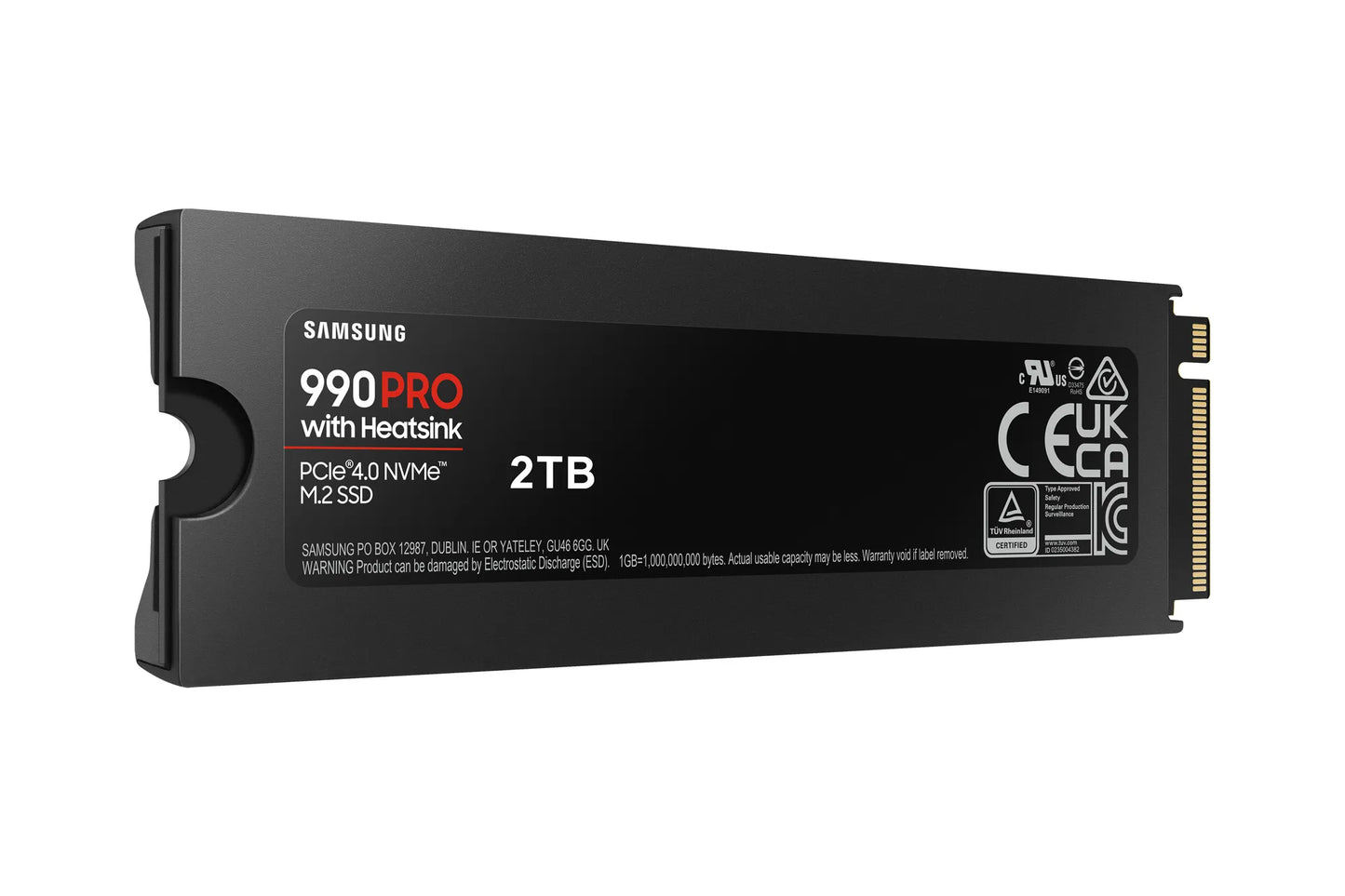 SAMSUNG MZ-V9P2T0CW 990 PRO 2 TB NVMe SSD W/Heatsink - Read Speed up to 7450 MB/s; Write Speed to up 6900 MB/s; Random Read up t