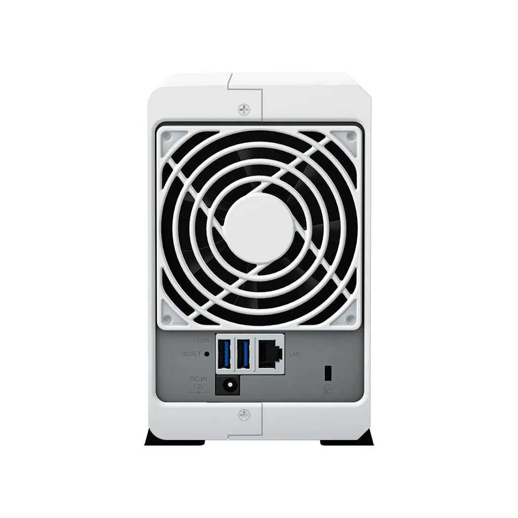 DiskStation 2 Bay NAS; 4-core 1.7 GHz;  1 GB DDR4 non-ECC