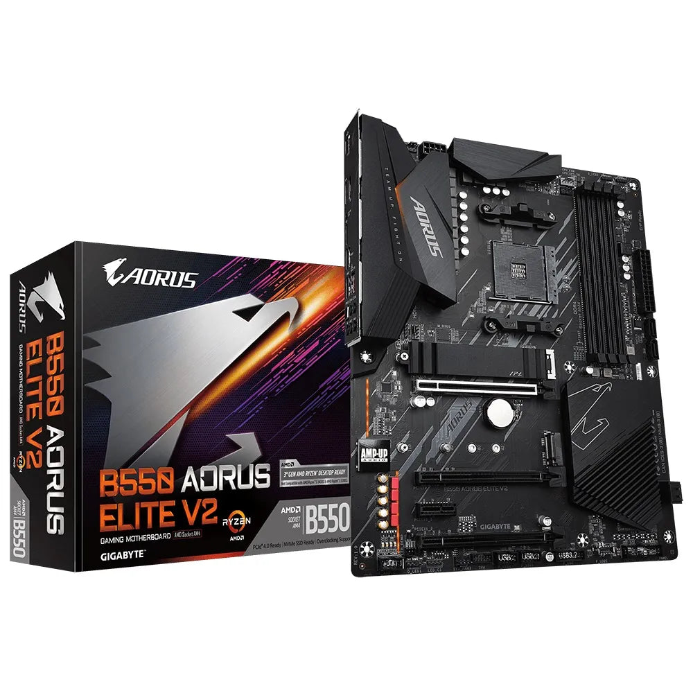 GIGABYTE Motherboard Aorus AMD B550 Chipset for 3rd/4th/5th Generation AMD Ryzen™ AM4 4x Dual DDR4; 2x M2; HDMI; DP; ATX